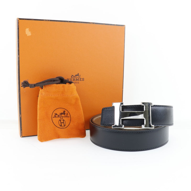 HERMES] Hermes H -belt 85 Constance Box Carf Black □ H engraved