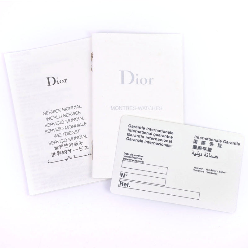 【Dior】クリスチャンディオール
 マリス 腕時計
 D78-109 ステンレススチール×レザー ピンク クオーツ ホワイトシェル文字盤 Maris レディースA-ランク