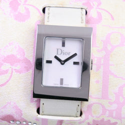 [Dior] Christian Dior 
 Reloj de Maris 
 D78-109 acero inoxidable x cuero de cuero rosa dial de cáscara blanca maris damas a-rank