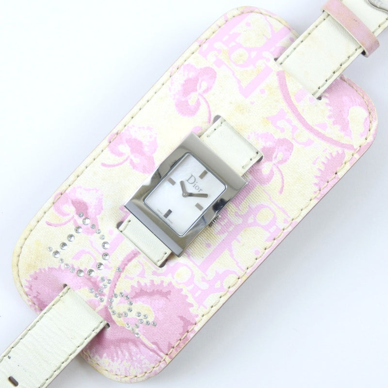 [Dior] Christian Dior 
 Maris watch 
 D78-109 Stainless Steel x Leather Pink Quartz White Shell Dial MARIS Ladies A-Rank