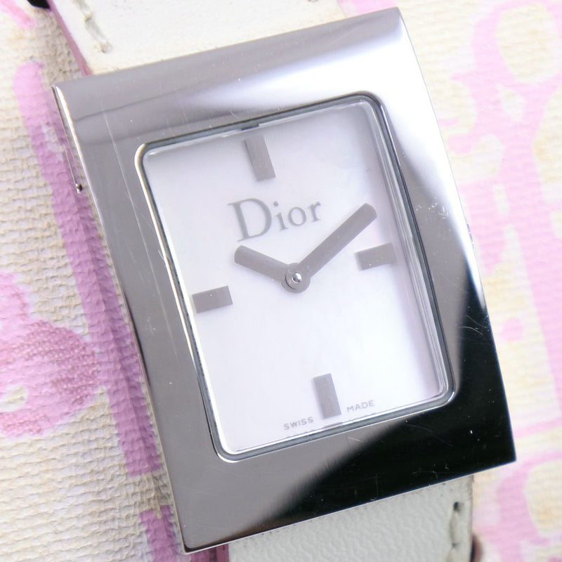 [Dior] Christian Dior 
 Reloj de Maris 
 D78-109 acero inoxidable x cuero de cuero rosa dial de cáscara blanca maris damas a-rank