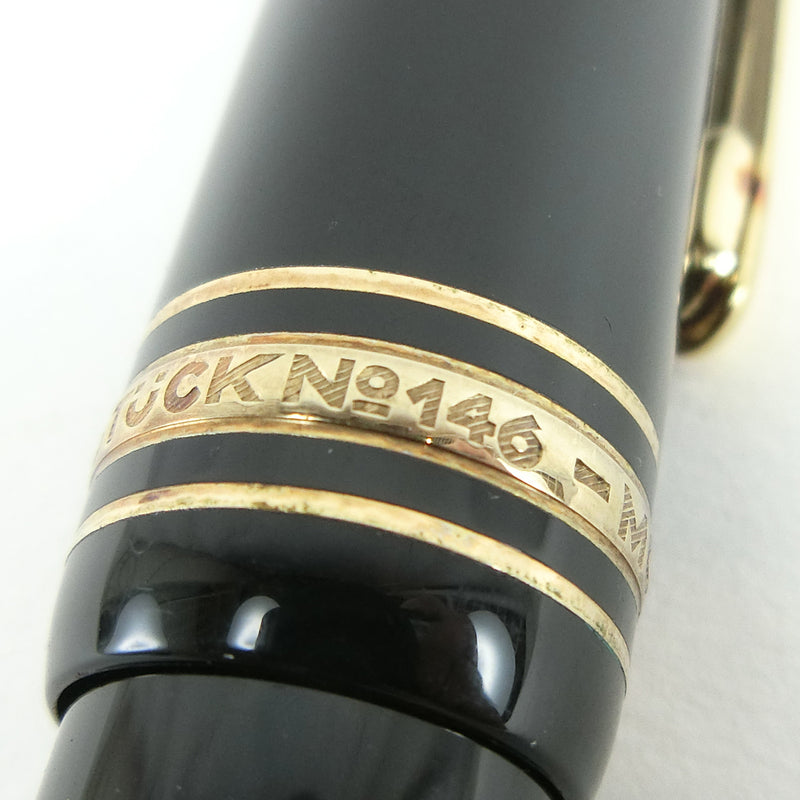 [Montblanc] Montblanc 
 Meisterstick钢笔 
 笔提示14K NO146基于树脂的黑色Meisterstica级