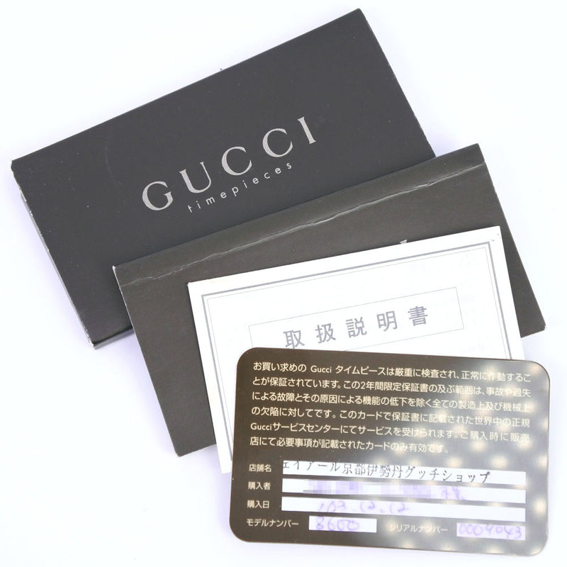 [Gucci] Gucci 
 手表 
 8600L不锈钢X GG帆布石英白色表盘女士
