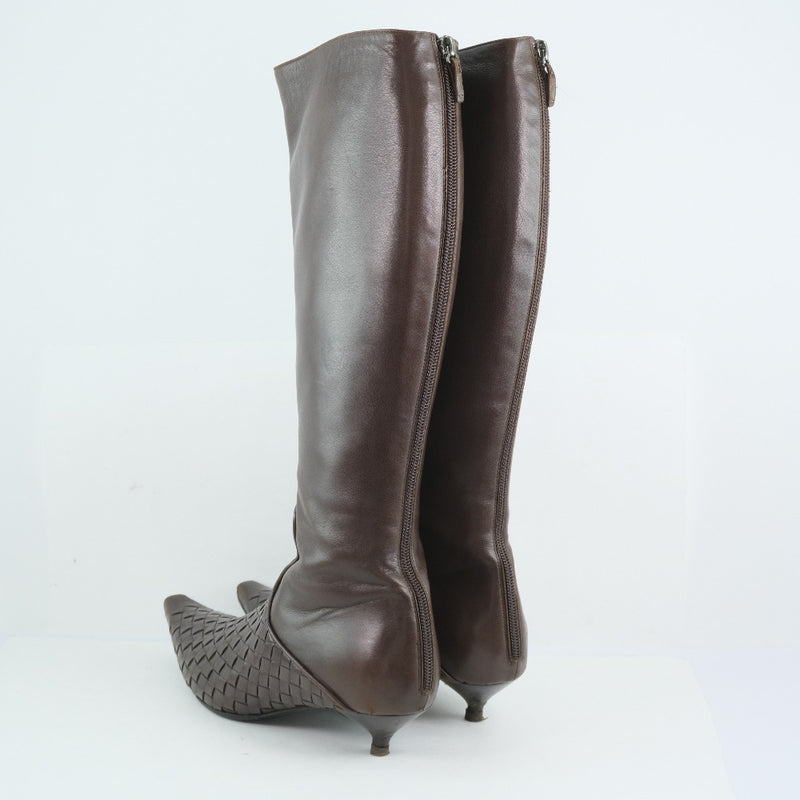 [BOTTEGAVENETA] Bottega Veneta 
 Long boots 
 Intrecciato Calf tea Knee-HIGH BOOTS Ladies