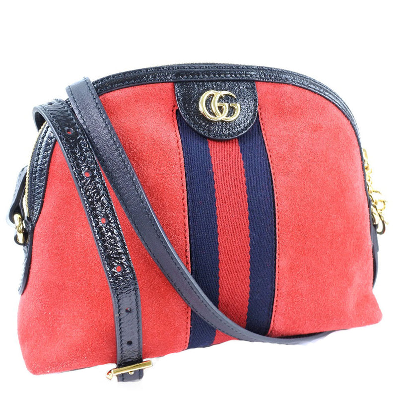 GUCCI Gucci Offidia 499621 Shoulder bag Swed x Leather Hibiscus Red Unisex KYOTO NISHIKINO