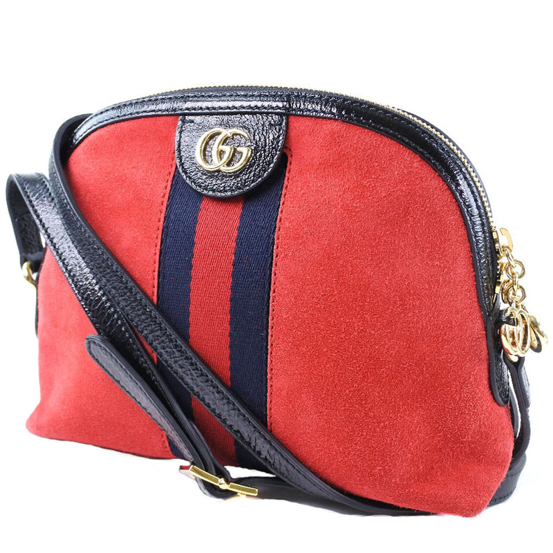 Gucci Gucci Ofidia 499621 bolso de hombro Swed x cuero hibisco rojo unisex KYOTO NISHIKINO