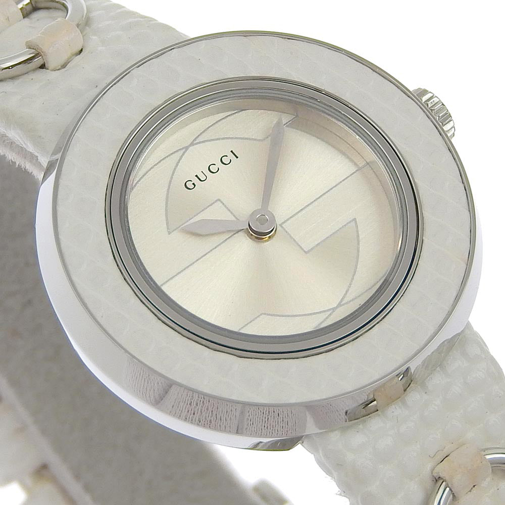 GUCCI] Gucci U -play watch 129.5 Stainless steel x Lizard Silver Quar –  KYOTO NISHIKINO