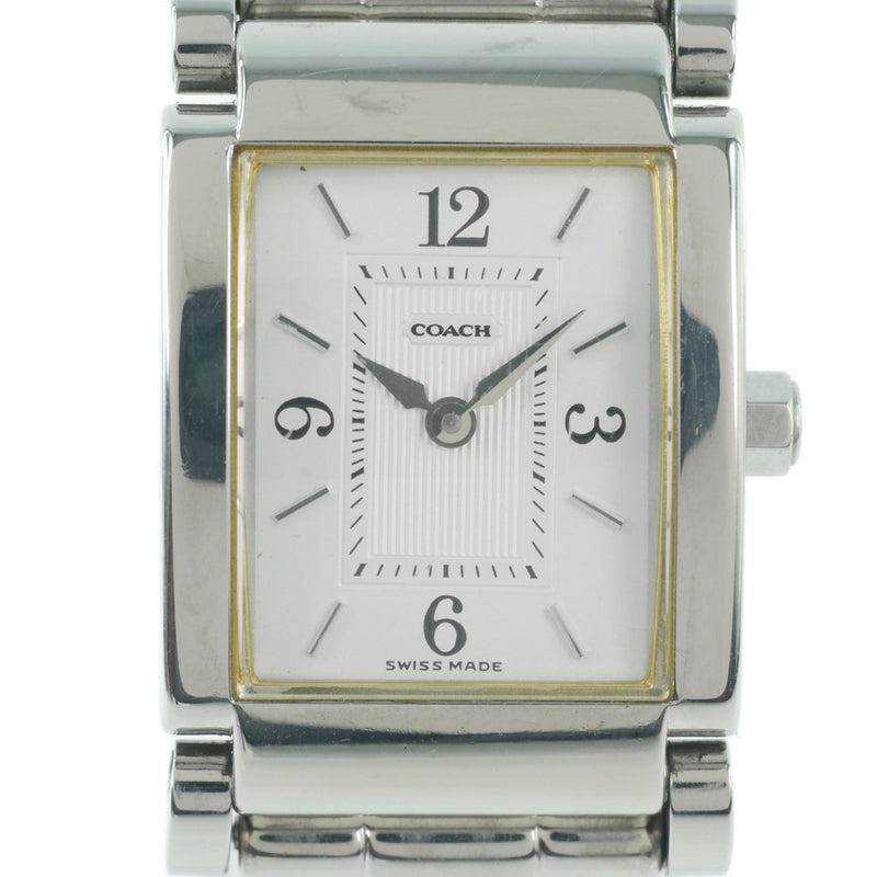 COACH】コーチ 腕時計 W014 ステンレススチール クオーツ 白文字盤 