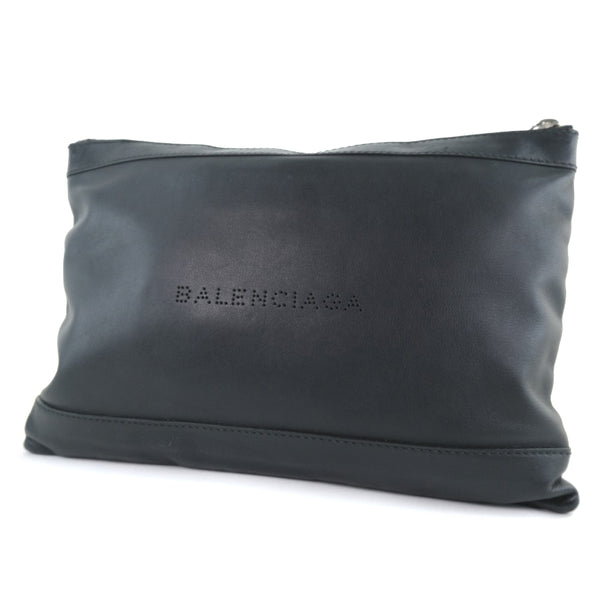 [Balenciaga] Balenciaga 
 네이비 클립 M Second Bag 
 클러치 가방 37373 송아지 검은 패스너 네이비 클립 M 유니osex