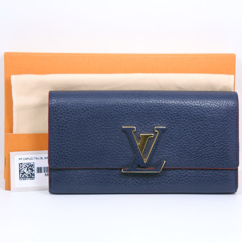 LOUIS VUITTON】ルイ・ヴィトン ポルトフォイユカプシーヌ 長財布 トリヨン M63739 レザー マリーヌルージュ ネイビー –  KYOTO NISHIKINO