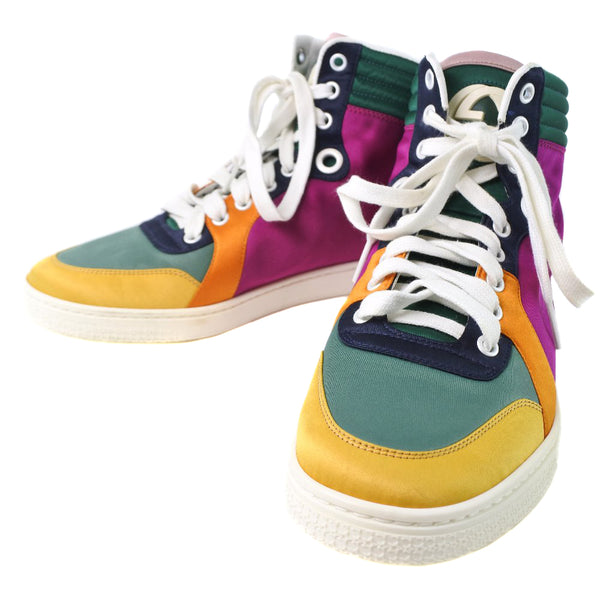 [Gucci] Gucci Sneakers High Cut 258195 Nylon multicolor 38 1/2 gravé High Cut Women's Rank A