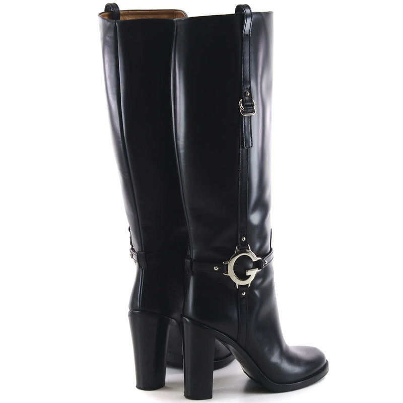 [Gucci] Gucci 
 Bottes longues 
 269701 Bottes de genou noire de veau