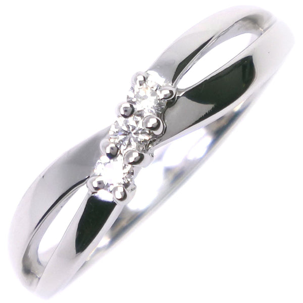 [4 ℃] Yon Sea 
 Anillo / anillo No. 8 
 K18 Gold White X Diamond Aproximadamente 2.8g Damas A+Rango