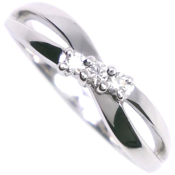 [4 ℃] Yon Sea 
 Anillo / anillo No. 8 
 K18 Gold White X Diamond Aproximadamente 2.8g Damas A+Rango