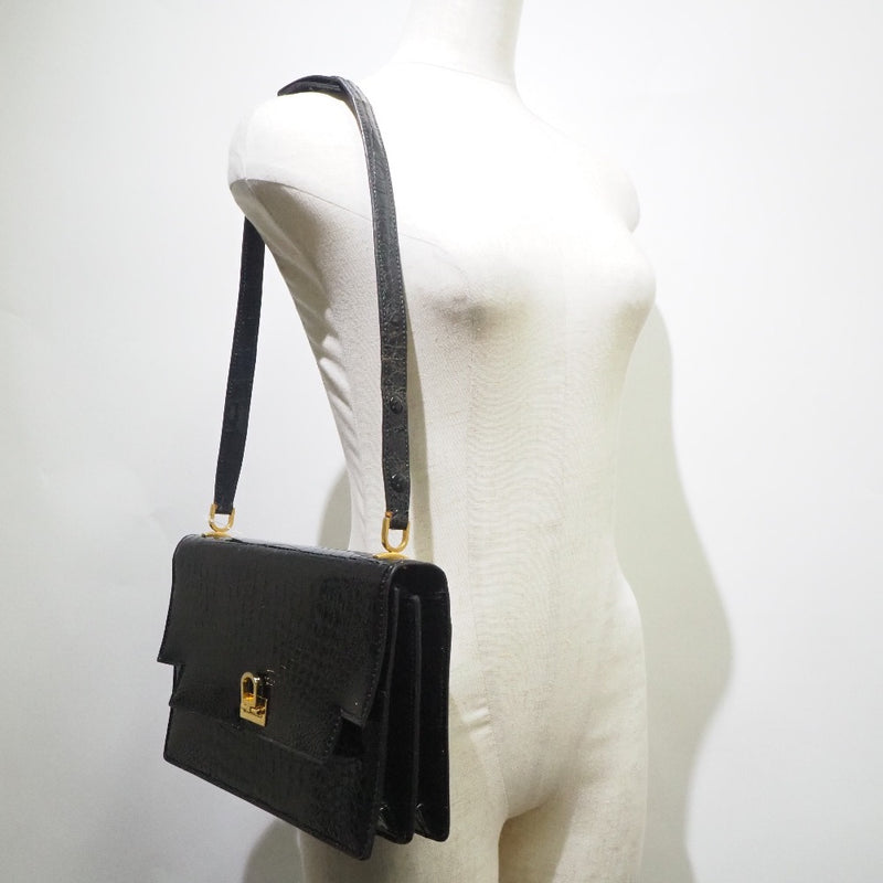 [Morabito] Morabito 2way 어깨 핸드백 악어 블랙 플랩 2Wayshoulder Women 's