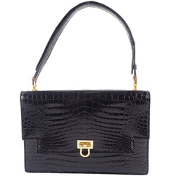 [Morabito] Morabito 
 Sac à main à 2 voies 
 Crocodile Black Flap 2waysholder dames