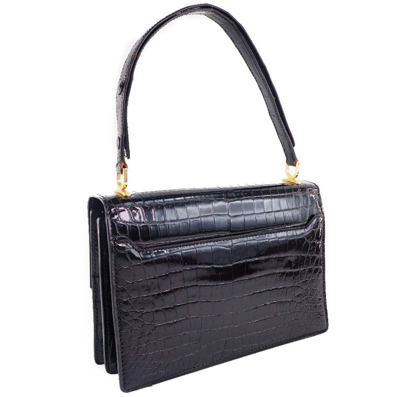 [Morabito] Morabito 
 Sac à main à 2 voies 
 Crocodile Black Flap 2waysholder dames