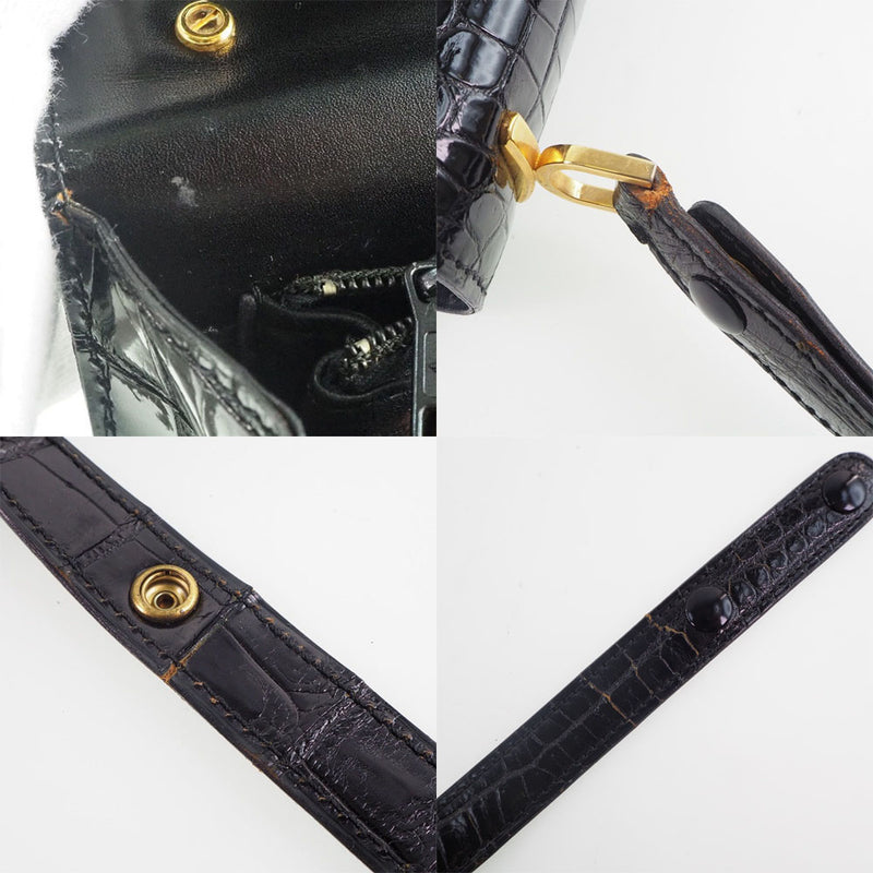 [Morabito] Morabito 2way 어깨 핸드백 악어 블랙 플랩 2Wayshoulder Women 's