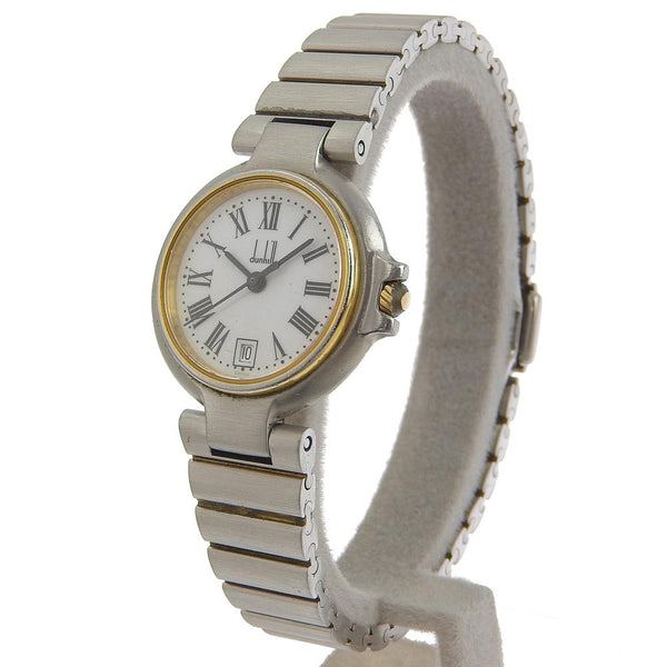[Dunhill] Dunhill 
 Reloj Millennium 
 Pantalla analógica de cuarzo plateado de acero inoxidable Dial blanco Millennium Damas