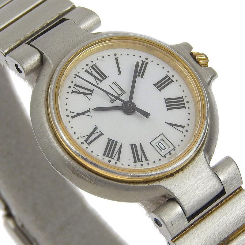 [Dunhill] Dunhill 
 Reloj Millennium 
 Pantalla analógica de cuarzo plateado de acero inoxidable Dial blanco Millennium Damas