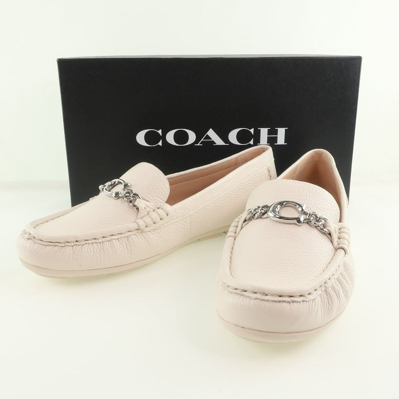 [Coach] Coach 
 Driving shoes loafers 
 Leather White Driving SHOES Ladies A+Rank