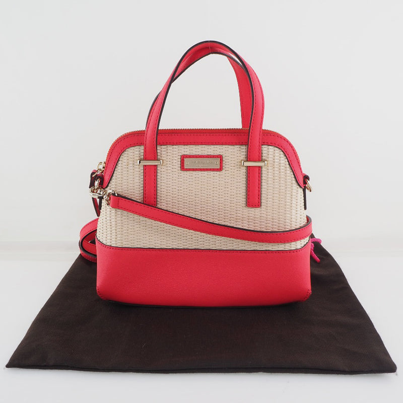 [Kate Spade] Kate Spade Cedar Street Straw Small Maise Sac à bandoulière 2ways épaule de vache de vache rose Fichette de cèdre Paille de rue Small Maises Mesdames A Rank