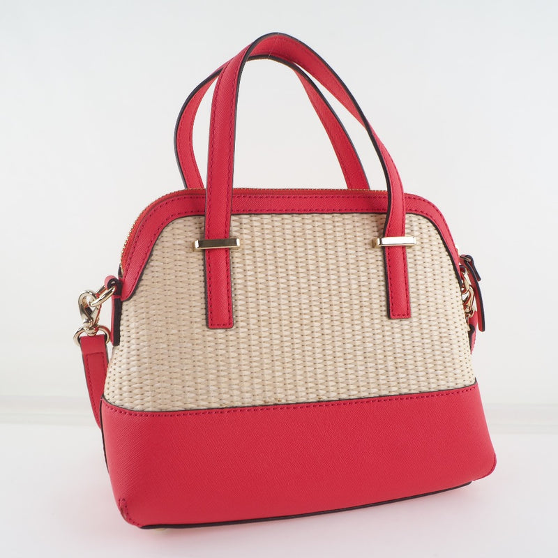 [Kate Spade] Kate Spade Cedar Street Straw Small Maise Sac à bandoulière à 2 voies en cuir en cuir rouge à main