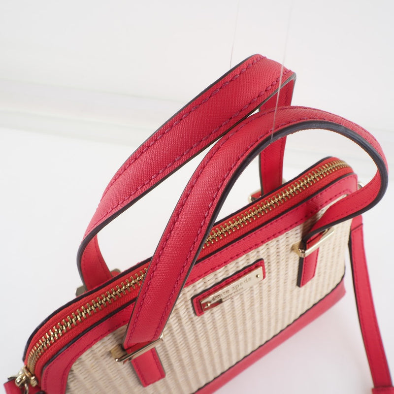 【Kate Spade】ケイトスペード
 CEDAR STREET STRAW SMALL MAISE ショルダーバッグ
 2wayショルダー 牛革 ピンク ファスナー CEDAR STREET STRAW SMALL MAISE レディースAランク