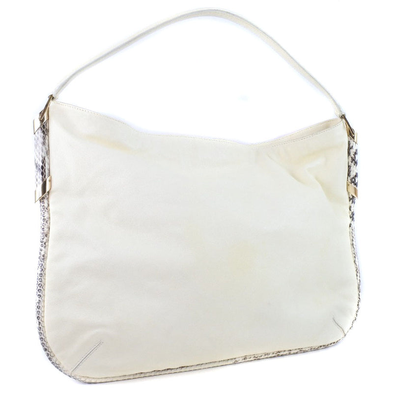 [지미 추] 지미 추 
 어깨에 매는 가방 
 가죽 x 파이썬 흰색 패스너 레이디