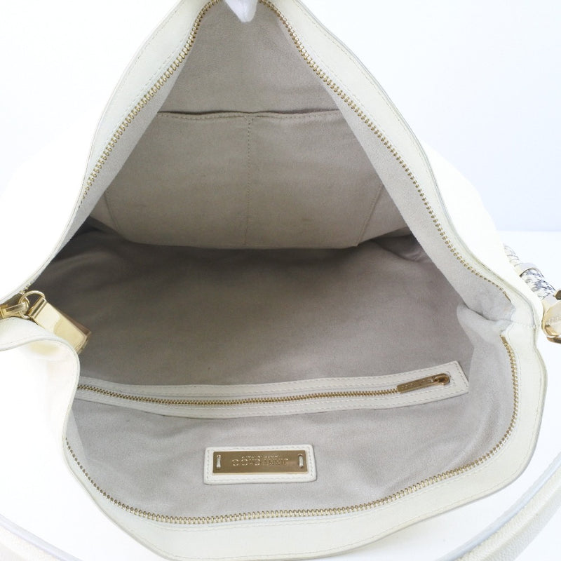 [Jimmy Choo] Jimmy Chew Shouther Bag Leather X Python White Fastener Ladies