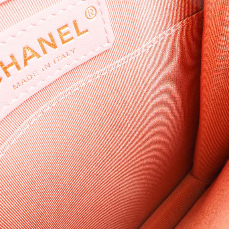 [CHANEL] Chanel 
 Chain shoulder shoulder bag 
 Boy Channel Coco Mark AS0130 Tweed x Ram Skin Pink Diagonal Flap CHAINSHOULDER Ladies A+Rank