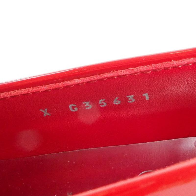 【CHANEL】シャネル
 ココマーク ローファー
 チェーン 20C G35631 パテントレザー 赤 COCO Mark レディースSランク