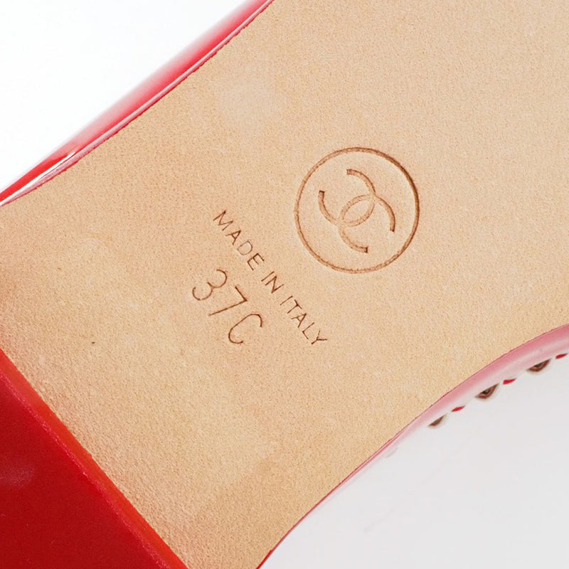 [Chanel] Chanel 
 Techador de Coco Mark 
 Cadena 20C G35631 Patente Cuero rojo Coco Mark Ladies S Rank