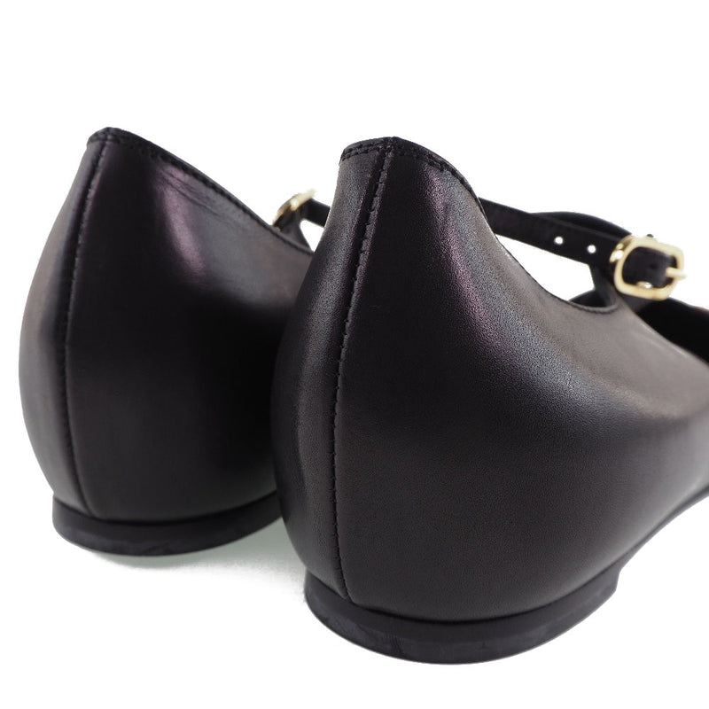 [Chanel] Chanel 
 Zapatos de ballet de Coco Mark 
 STARDS T CORRA G25975 Coco negro de cuero Mark Ladies S Rank