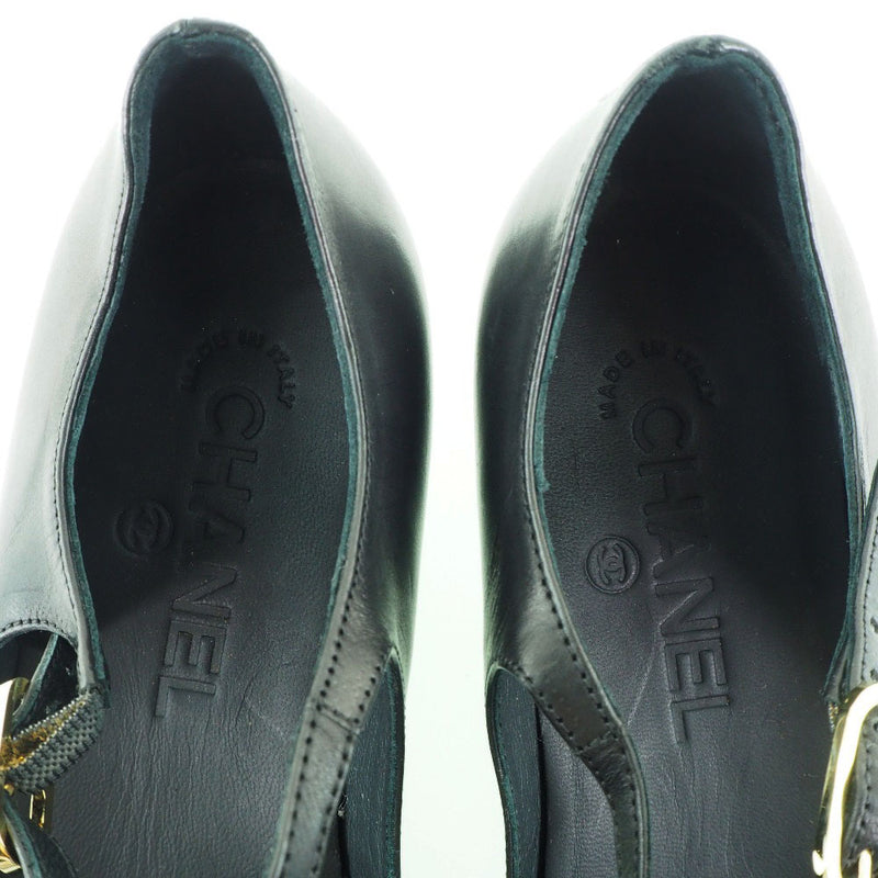 [Chanel] Chanel 
 Coco Mark Ballet Shoes 
 Étalons T STRAP G25975 Le cuir noir Coco Mark Ladies S Rank