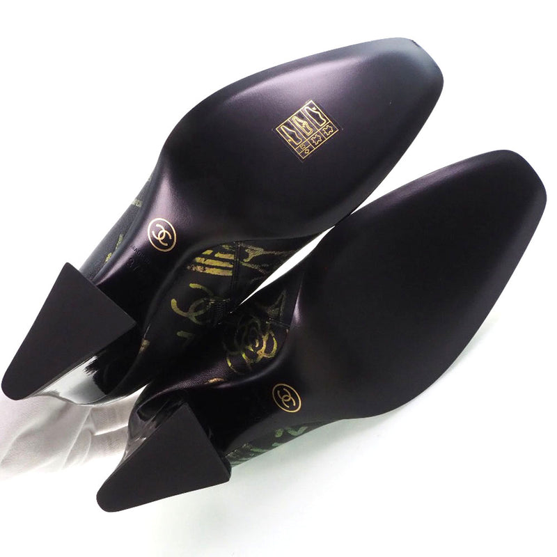 [香奈儿]香奈儿 
 短靴 
 油漆19A G35073皮革黑色短靴女士的等级