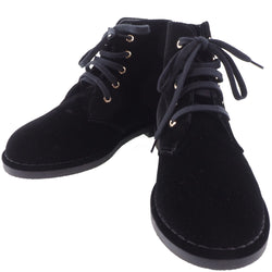 [CHANEL] Chanel 
 Cocomark boots 
 Lace -up G33127 Velor Black COCO Mark Ladies S Rank