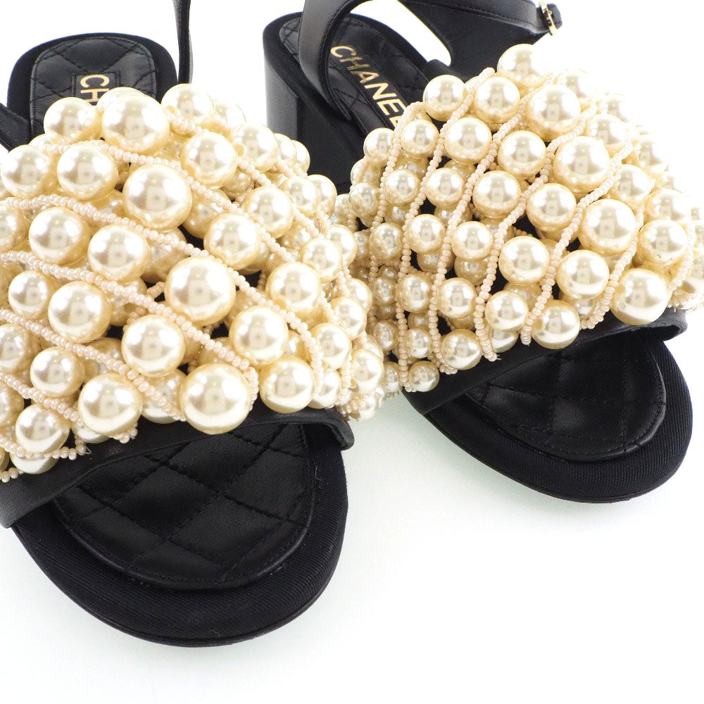 CHANEL] Chanel Ankle stripe sandals Coco Mark 2020SS G35919