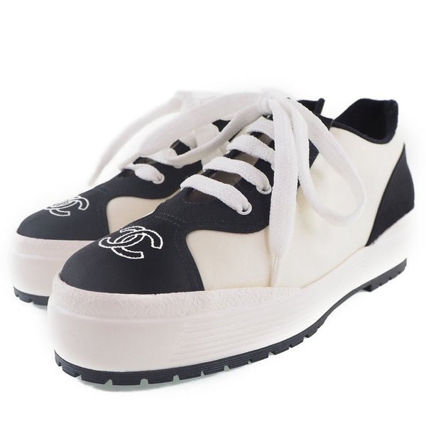 [Chanel] Chanel Coco Mark Sneakers Plateforme épaisse seme nylon noir coco mark féminin