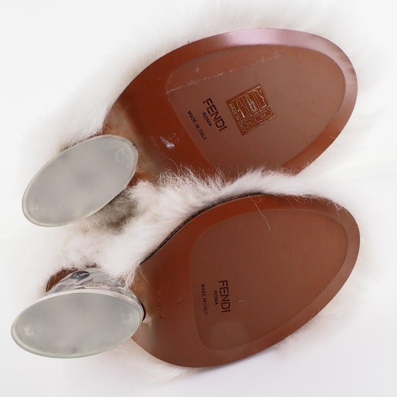 [FENDI] Fendi 
 Eco -fur boots 
 Clear Heel Fake Far White Ecophor Ladies S Rank