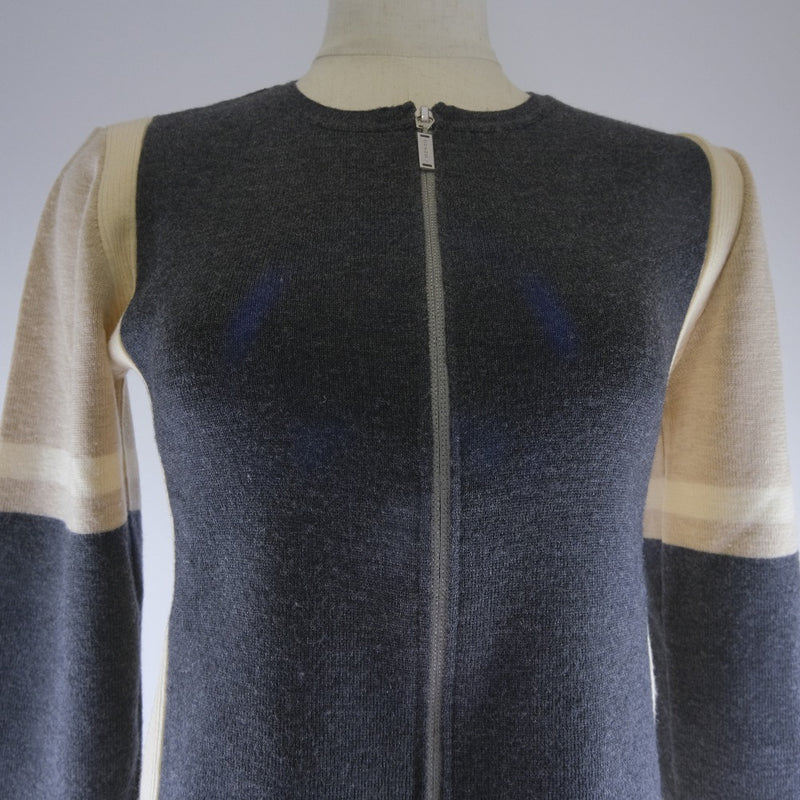 [CHANEL] Chanel 
 Fastener tops sweater 
 P16686W02696 Wool Gray ZIPPER TOPS Ladies A+Rank