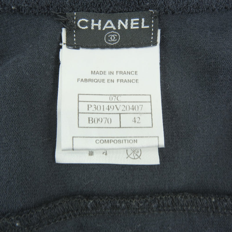 [Chanel] Chanel 
 Vestido de manga severo 
 P30149V20407 Algodón x Nylon Negro No manga Damas