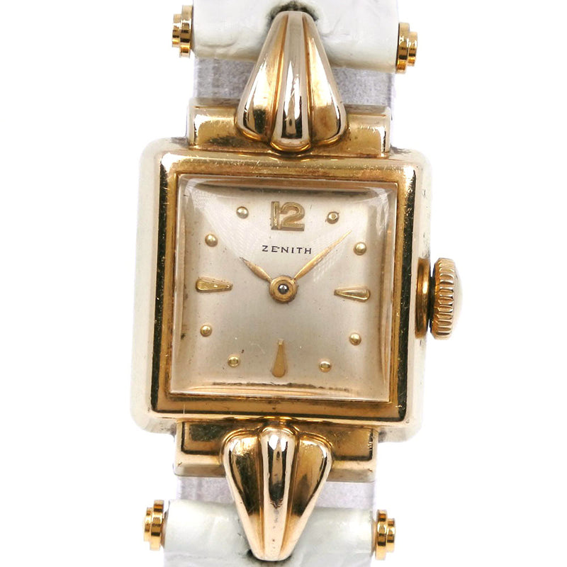 [Zenith] Reloj de Zenith acero inoxidable x cuero dorado dorado damas damas b-rank