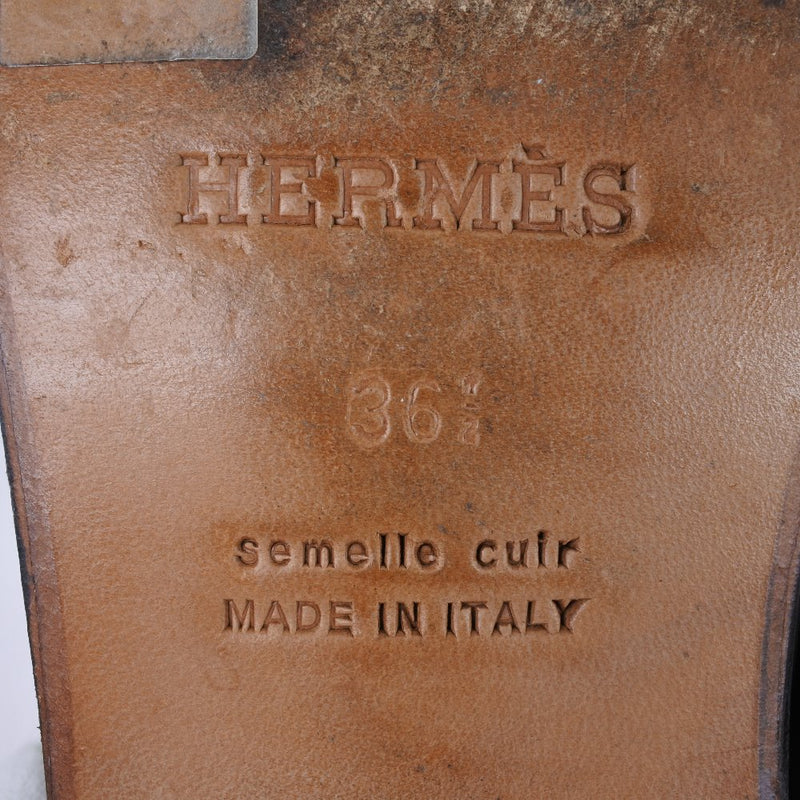 [Hermès] Hermès 
 Bottes courtes 
 Brown de veau 36 1/2 Bottes courtes gravées Mesdames