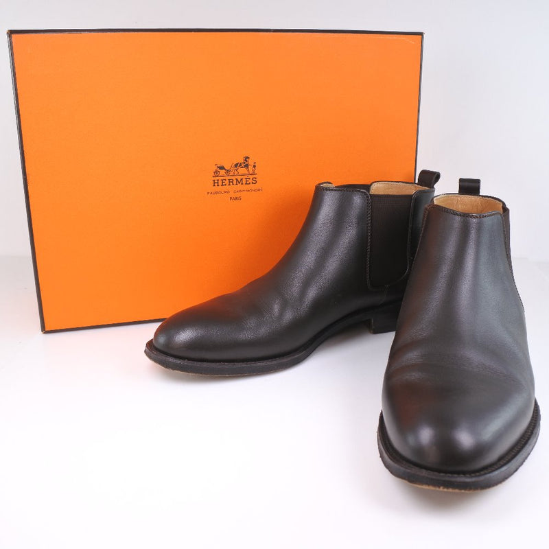 [Hermès] Hermès 
 Bottes courtes 
 Brown de veau 36 1/2 Bottes courtes gravées Mesdames