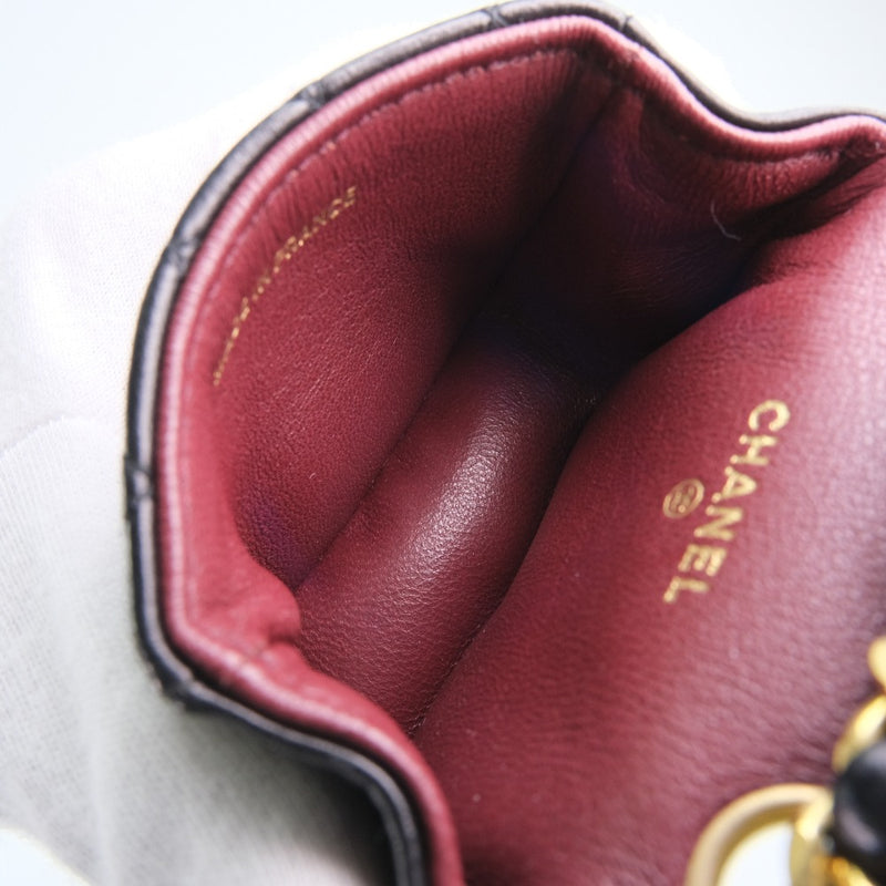 [Chanel] Chanel 
 Bolsa de cintura de cadena 
 Micro Matrasse Rare Vintage Ram Skin Black Snap Button Chain Pochette Damas A Rank