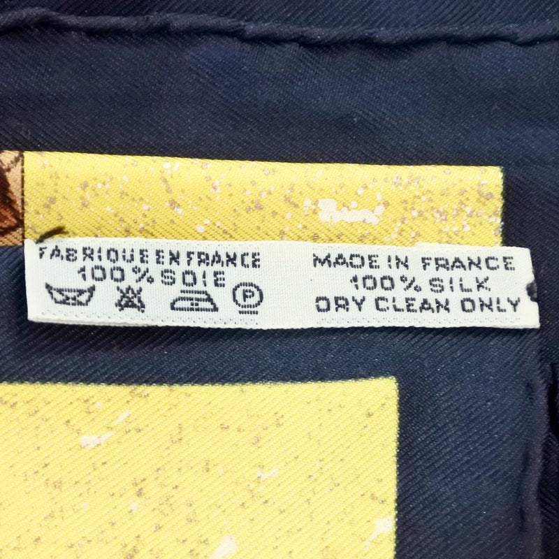 [HERMES] Hermes 
 Carre 90 scarf 
 Pierres D'ORIENT ET D'OccIdent Silk Black/Yellow Carre90 Ladies A+Rank