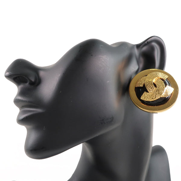 [샤넬] 샤넬 귀걸이 COCO Mark 금도금 검은 색 약. 49.8G 숙녀