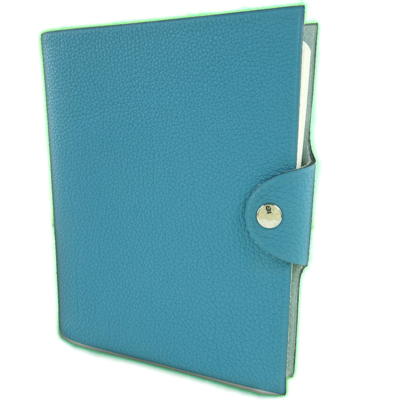 [HERMES] Hermes 
 Yuris PM notebook cover 
 Togo Brugene Light Blue YURIS PM Unisex A+Rank