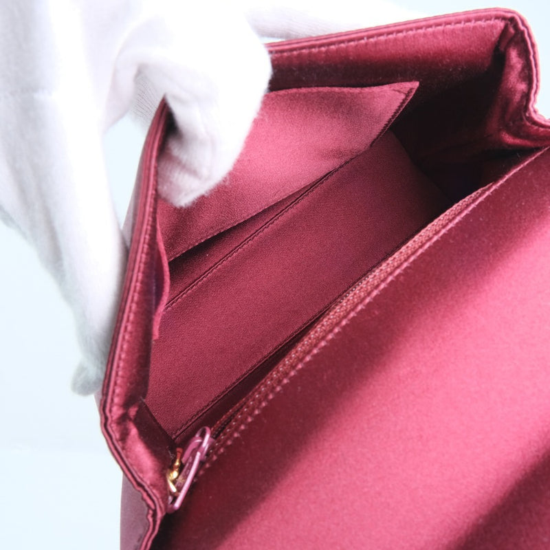 [CHANEL] Chanel 
 Party bag shoulder bag 
 Coco Mark Satin x Rhinestone Bordeaux PARTY BAG Ladies A-Rank
